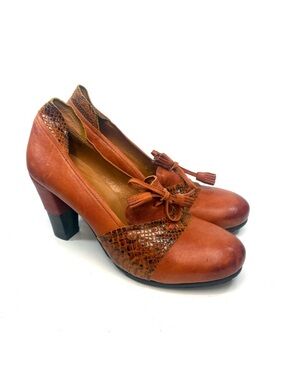 Brako Orange Leather Heels | 41